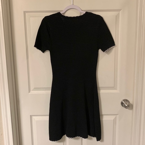 Corrugated black dress w/ white hems NWT - Picture 2 of 6